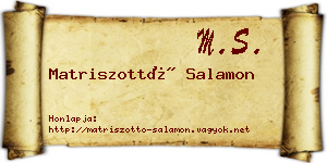 Matriszottó Salamon névjegykártya